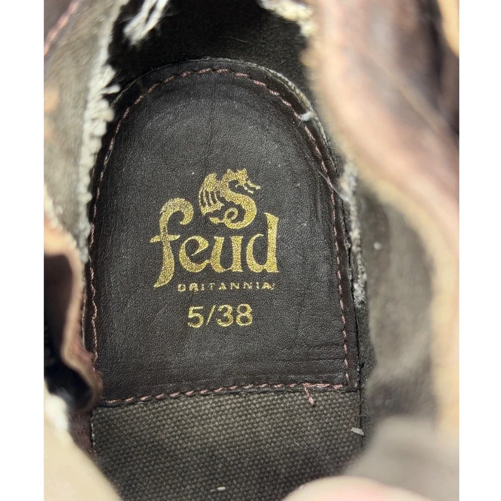 Free People Feud Britannia Steampunk Boots Women 7.5 Brown Western Leather NEW